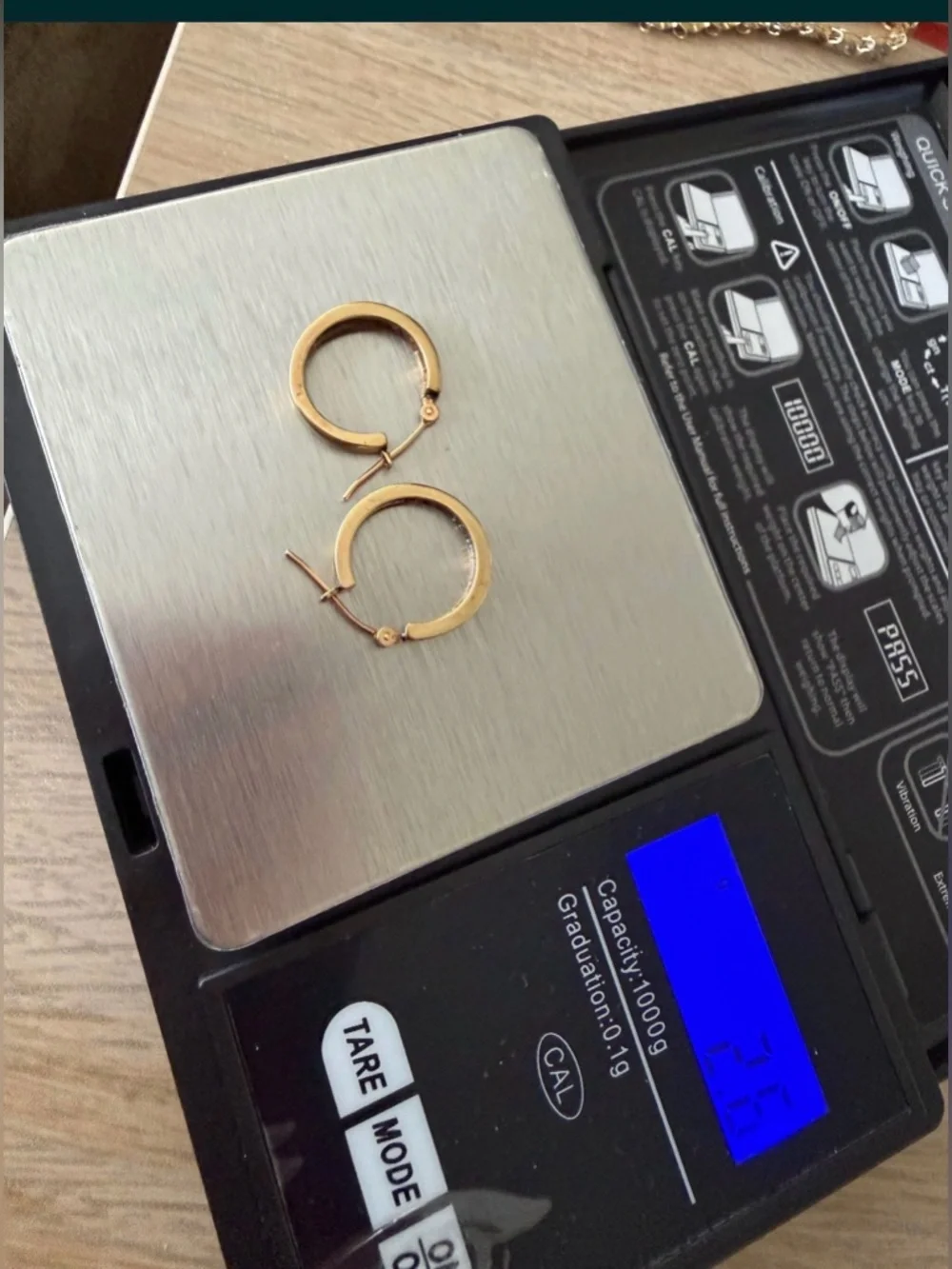 10K Solid Gold Natural Diamonds Hoop Earrings